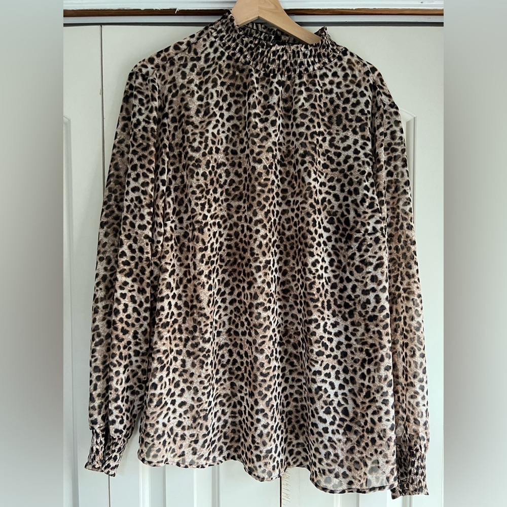 Chiffon Mock Neck Blouse
